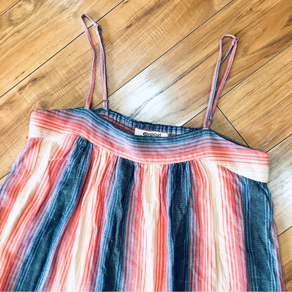 Rip Curl  Ripcurl  striped boho summer spaghetti strap dress cotton oran… - Picture 2 of 8